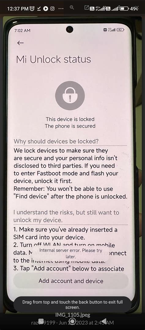 Mi Unlock Status .
